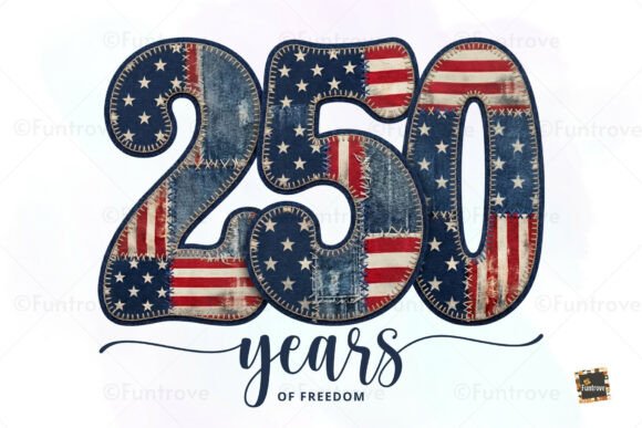250 Years American Independence PNG: A Vintage Graphic for Patriotic Projects