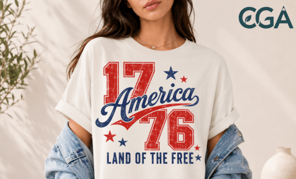 America 1776 Land of Free Vintage Png: A Bold Asset for Patriotic Design