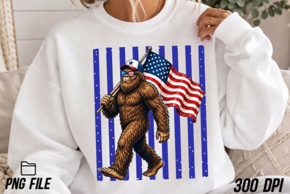 Bigfoot Mountain American Flag 4th July: A Bold Graphic Asset