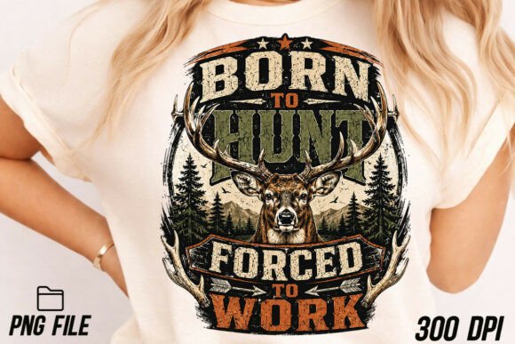Born to Hunt PNG Vintage Deer Hunter: A Designer's Field Guide