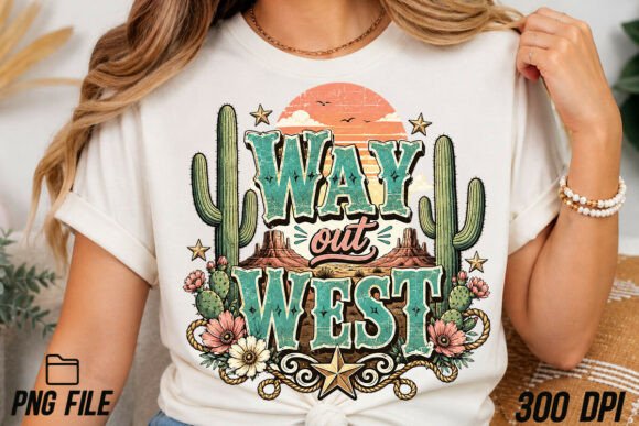 Capturing the Spirit of the Frontier with Way out West Sublimation PNG