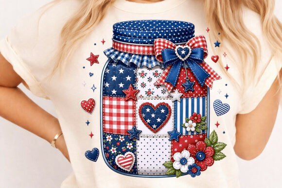Celebrate with Style: The 4th July Patriotic Patchwork Mason Jar