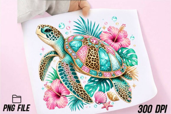 Discover the Allure of the Jeweled Sea Turtle Tropical PNG