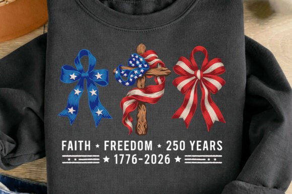 Faux Yarn Faith Freedom 250 Years Png: A Textured Tribute for Patriotic Designs