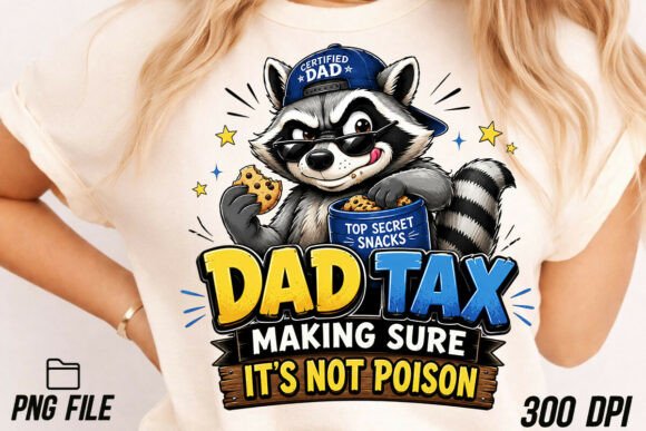 Funny Dad Tax Raccoon PNG: Design That Delivers Humor