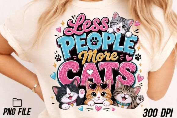 Less People More Cats: A Playful Kitten PNG