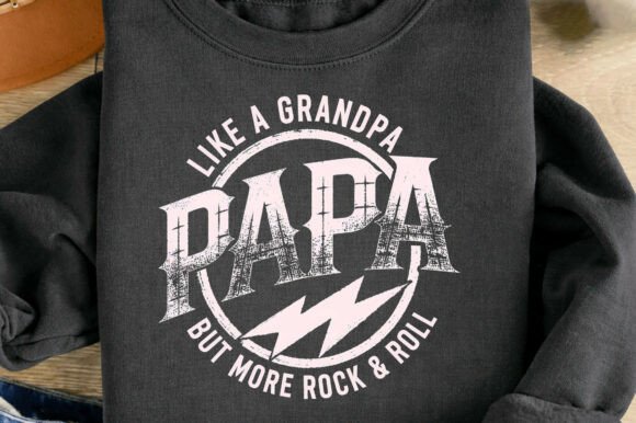 Papa Like a Grandpa Rocker Dad Father: A Design Asset with Attitude