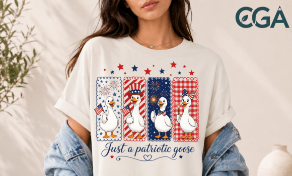 Patriotic Goose 4th of July PNG: A Whimsical Design Asset