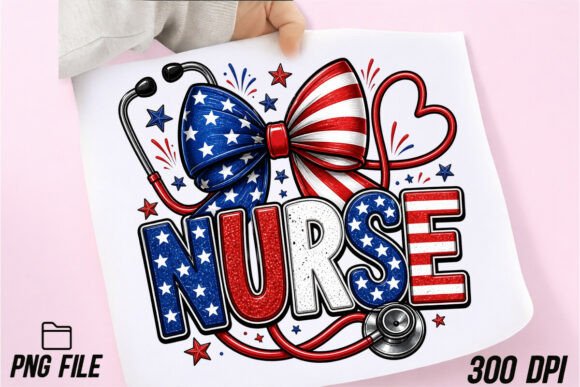 Patriotic Nurse PNG: 4th of July Nurse Design for Creators