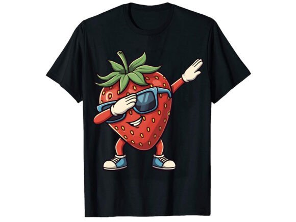 Strawberry Dabbing T-Shirt Design: Fun, Fresh & Versatile