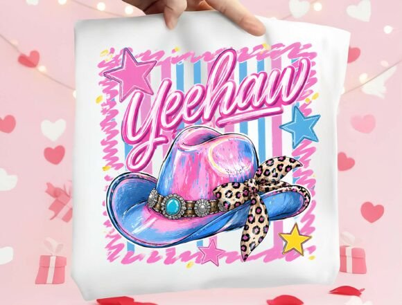 Yeehaw Pink Cowboy Hat PNG: A Bold Western-Chic Design Asset
